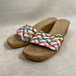 7.5 EEEE Italian Shoemakers Woven Slide Sandals